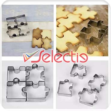 Puzzle 4Pcs Stainless Steel Metal Decoration Cookies Cutter