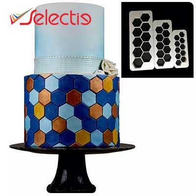 Hexagone Honey Comb Optical Illusion Cake Designs Fondant Cookie Cutter