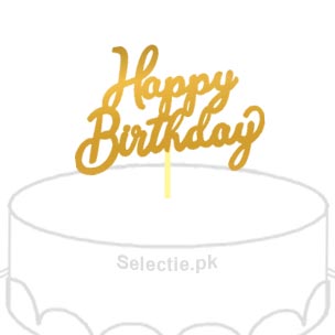 Happy Birthday Cake Topper Charm Plaque