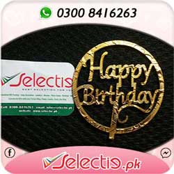 Happy Birthday Hbd Cupcake Topper Charm Round Mini