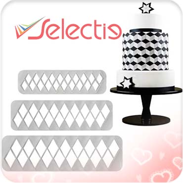 Geometric Diamond Shape Cake Decoration Optical Illussion Cutter