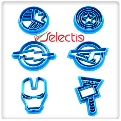 Super Heros Thor Capitan America Bolt Cookie Cutter