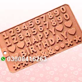 Happy Birthday 123 Number Wording Chocolates Silicone Molds