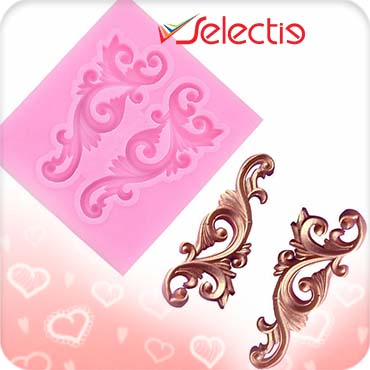 Vintage Retro Curl Relief Bas Silicone Mold