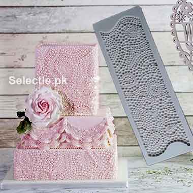 Pearls Wide Border Wedding Anniversary Cake Design Silicone Molds