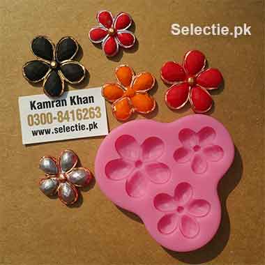 Dholki Wedding Cake Dupatta Flower Mehndi Silicone Molds