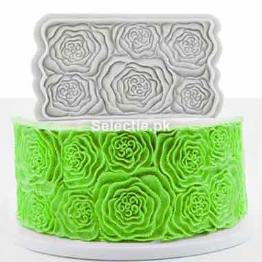 Rose Flower Onlay Cake Border Silicone Molds