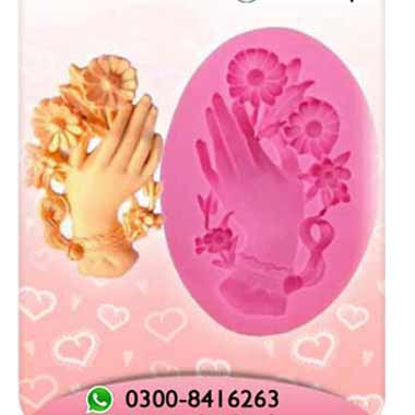 Hand Fingers Lady Flowers Bunch Silicone Molds