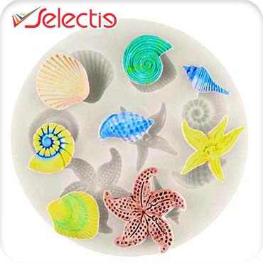 Snail Shell Star Fish Aqua Theme Soft Silicone Mold