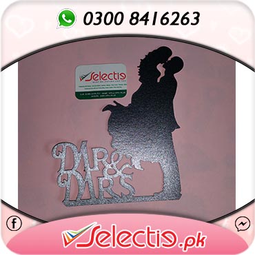 Mr And Mrs Wedding Couple Kissing Cake Topper