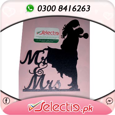Mr And Mrs Wedding Couple Cake Topper Picture Statue
