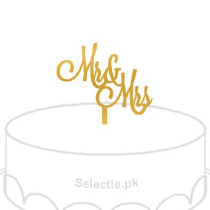 Mr N Mrs Cake Plaque Topper Side