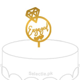 Engaged Diamond Ring Cake Topper