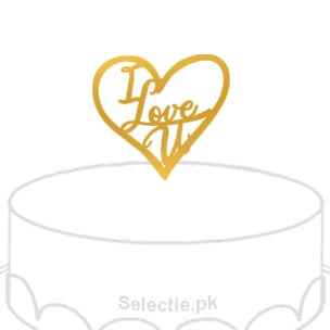 I Love You Ilu Heart Cake Plaque Toper