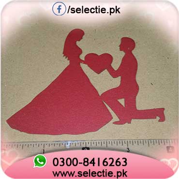Heart Proposing Kneel Couple Cake Topper