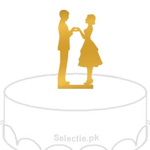 Hand Holding Heart Couple Cake Topper