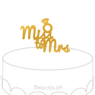 Miss To Mrs Ring Cake Charm Topper