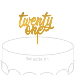 Twenty One Happy Birthday Custom Cake Topper