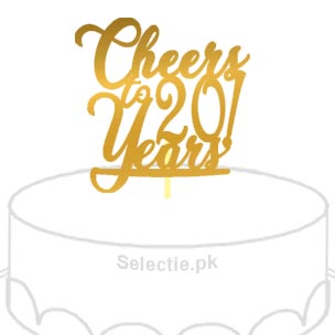 Cheers To Twenty 20 Years Custom Cake Topper