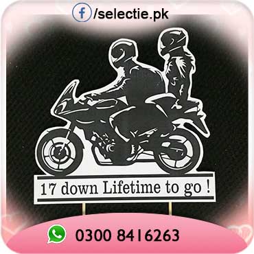 17 Down Lifetime To Go Bike Cake Topper Different