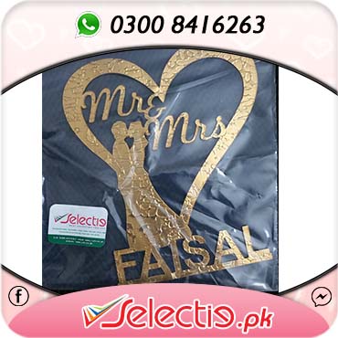 Mr And Mrs Couple Heart Wedding Cake Custom Topper