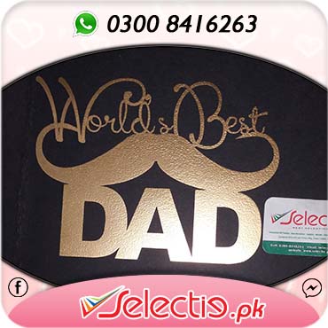 Worlds Best Dad Father Mustache Cake Topper Charm
